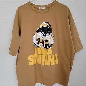 Q Bunny Taz "I'm a Stunna" Oversized Short Sleeve Sweater Top with pockets